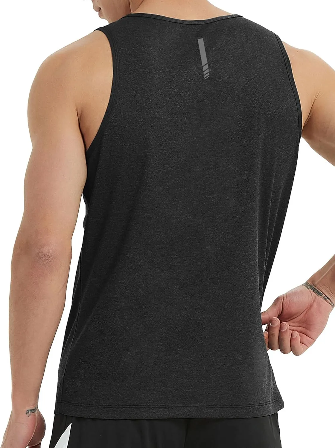 EZRUN Men's Tank Tops Quick Dry Workout Swim Beach Shirts Sleeveless Shirts for Bodybuilding Gym Fitness Training