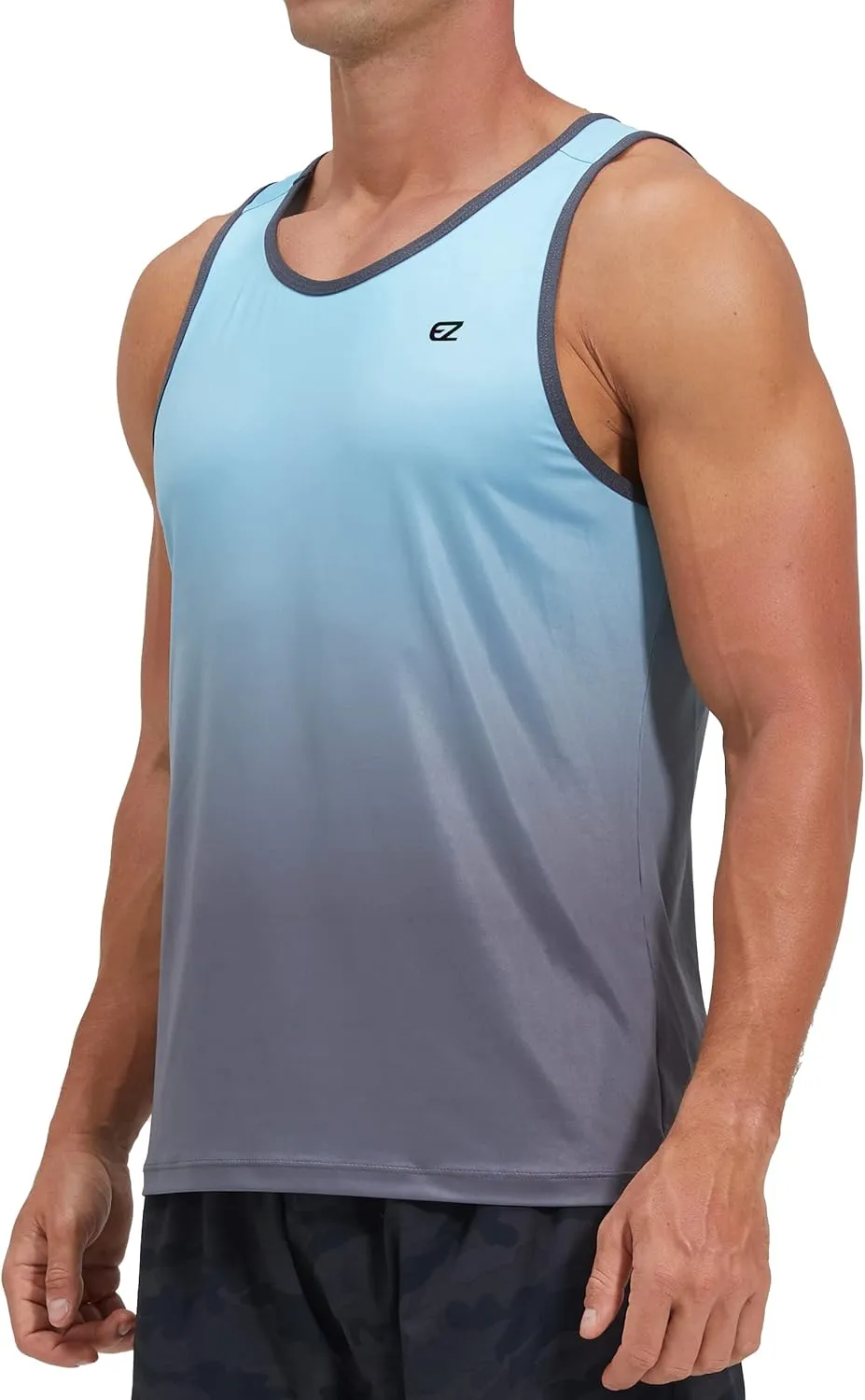 EZRUN Men's Tank Tops Quick Dry Workout Swim Beach Shirts Sleeveless Shirts for Bodybuilding Gym Fitness Training