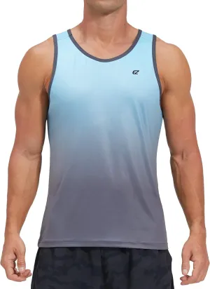 EZRUN Men's Tank Tops Quick Dry Workout Swim Beach Shirts Sleeveless Shirts for Bodybuilding Gym Fitness Training