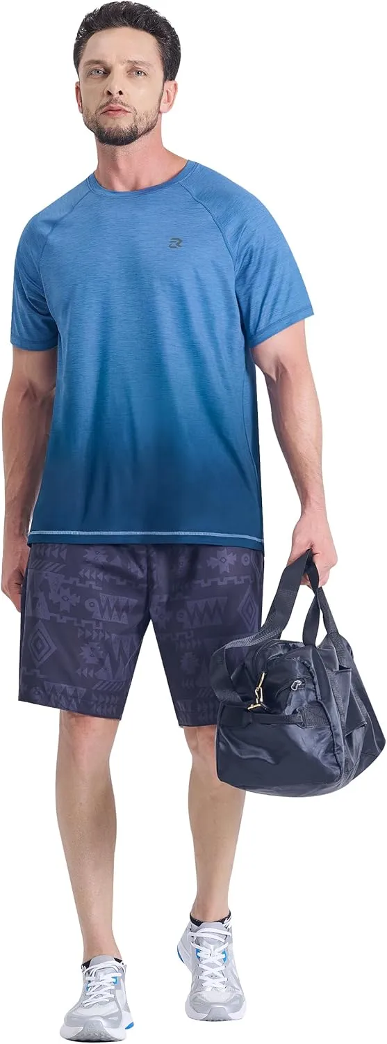 EZRUN Men's Workout Shirts Quick Dry Summer Swim T-Shirts Gym Athletic Running Short Sleeve Tshirts Casual Rash Guard