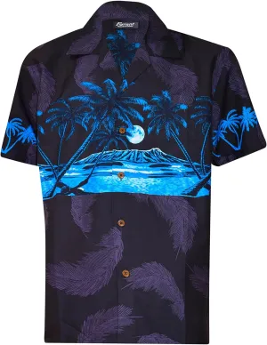 Favant Hawaiian Shirts - Palm Tree Band Comfortable Hawaiian Beach Shirt for Men. Lightweight Quick Dry Mens Hawaiian Shirts