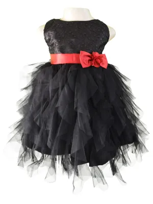 Faye Black Embroidered Waterfall Dress