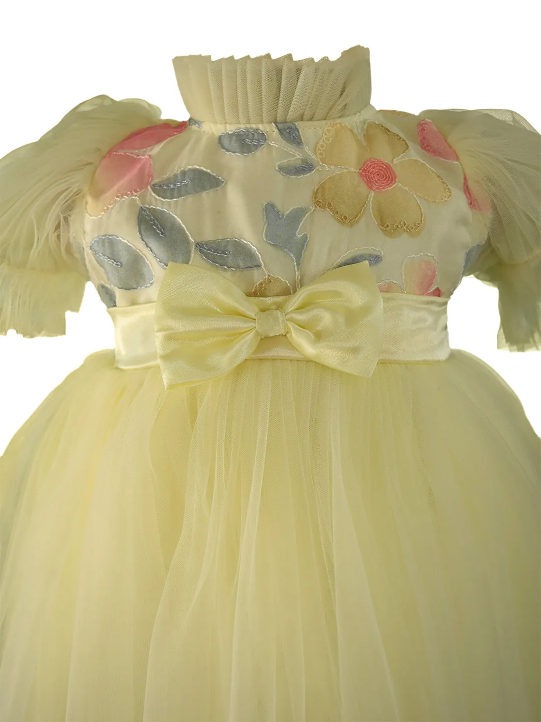 Faye Lime Yellow Embroiderd Dress