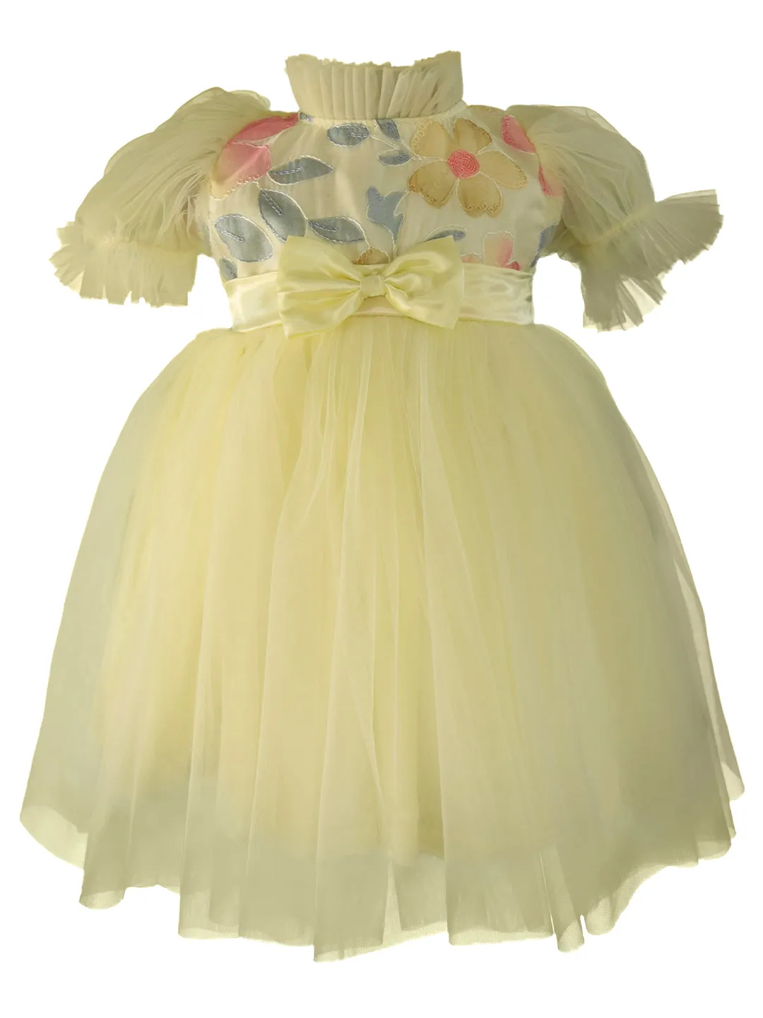 Faye Lime Yellow Embroiderd Dress