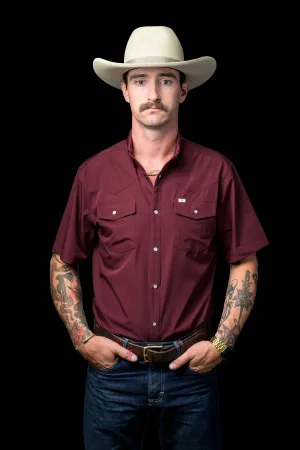 Ferrell - Maroon Short Sleeve Snap Shirt
