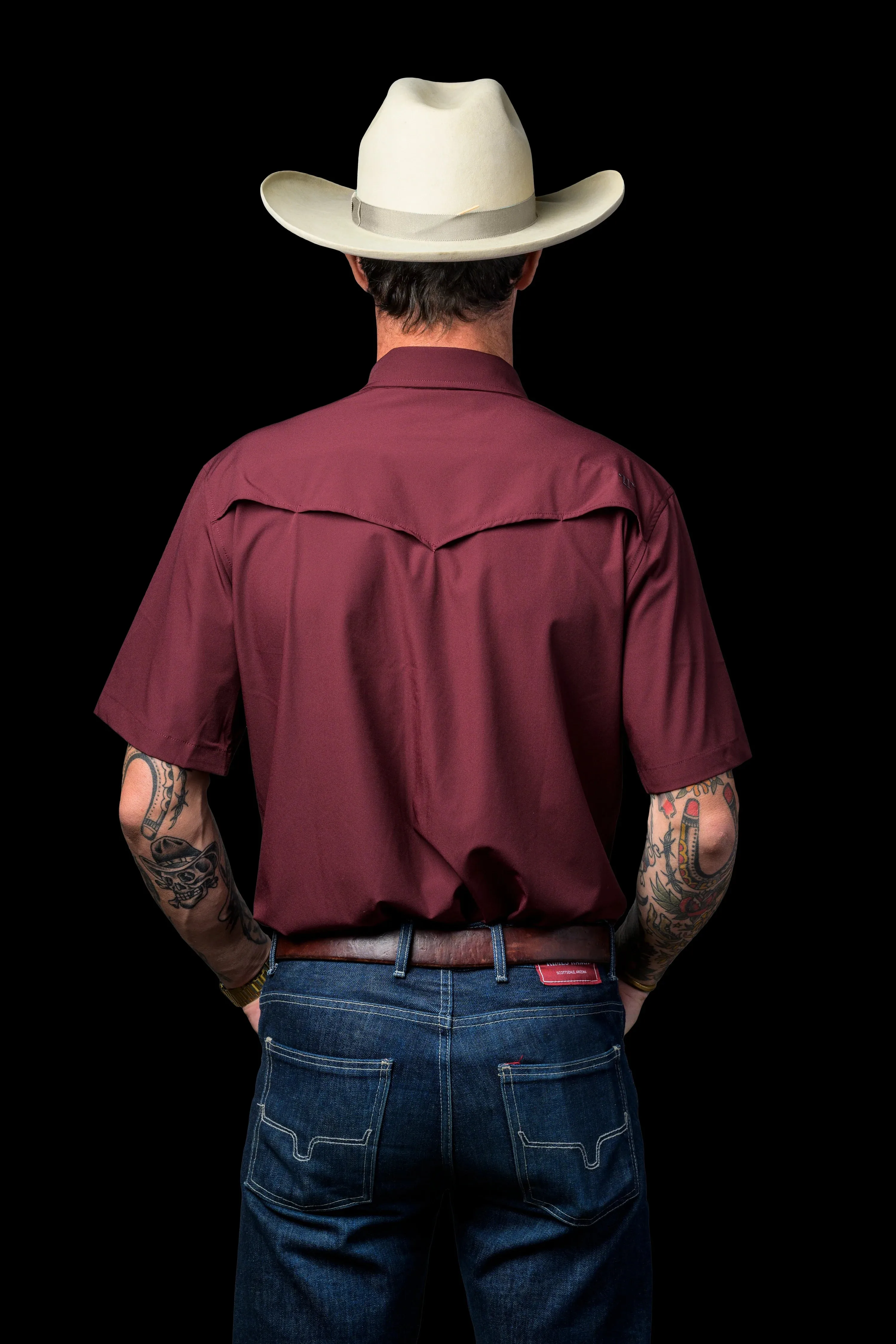 Ferrell - Maroon Short Sleeve Snap Shirt