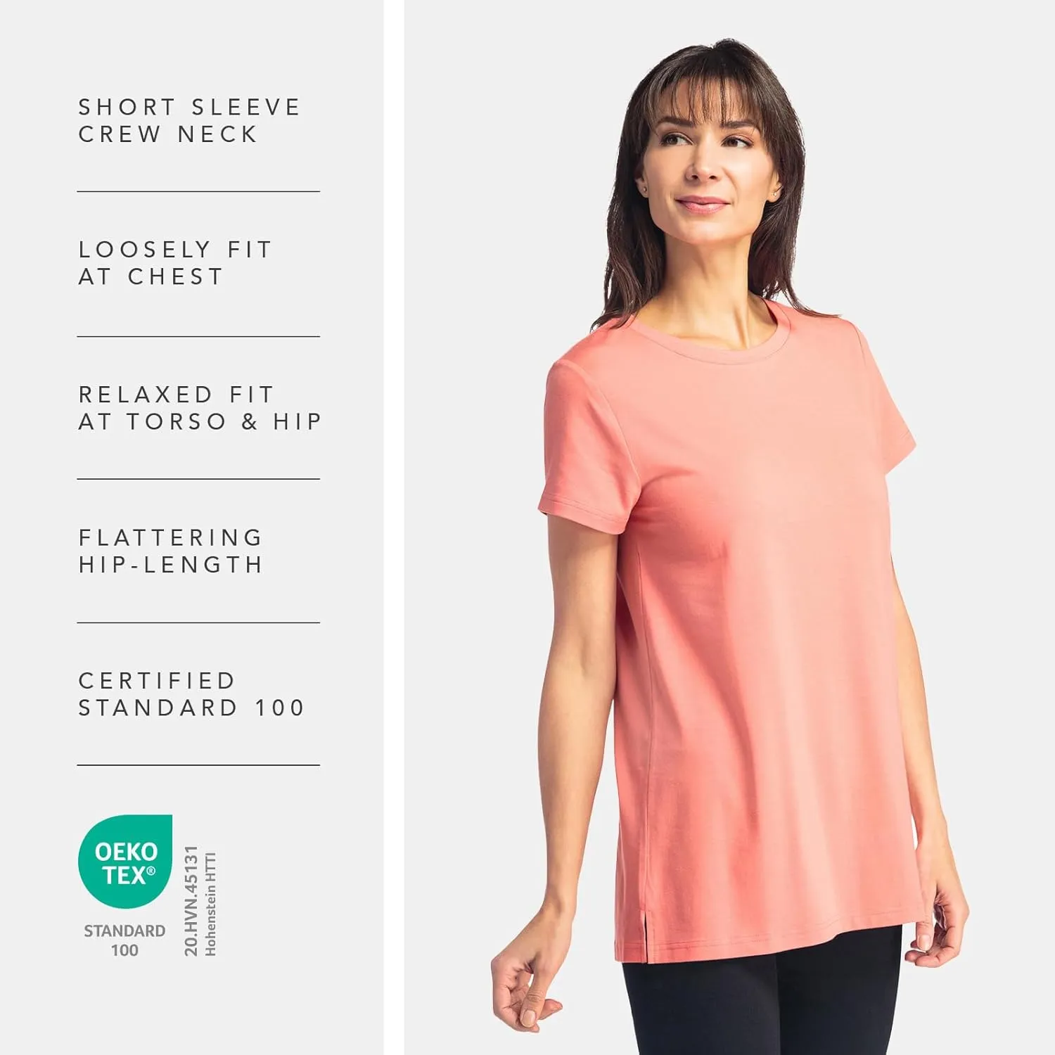 Fishers Finery Womens Ecofabric Organic Cotton & Rayon Blend Crew Neck Shirt | Relaxed Fit