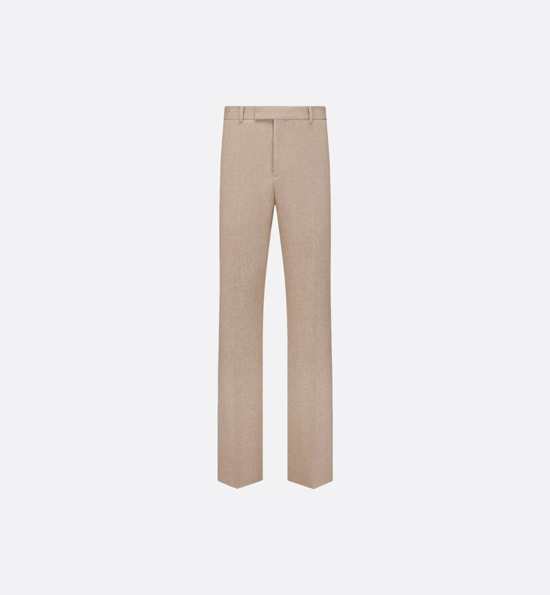 Flared Pants Beige Felted Cashmere And Virgin Wool