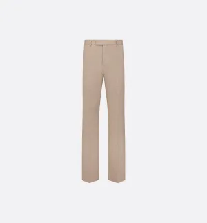 Flared Pants Beige Felted Cashmere And Virgin Wool