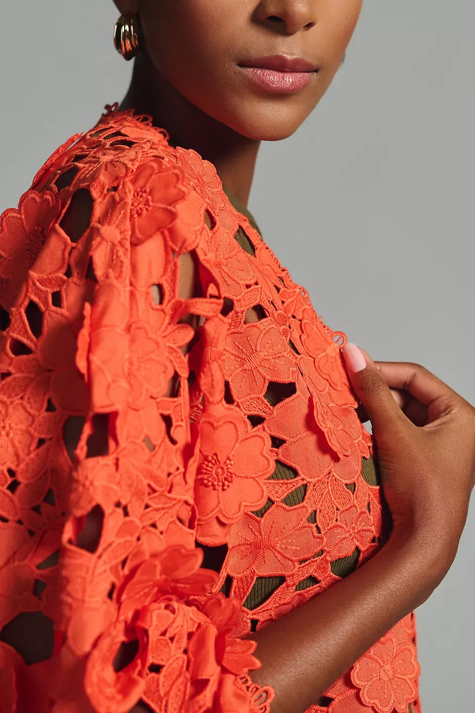 Floral Lace Cut Out Bolero