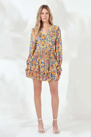 Floral Smocked Tiered Mini Skirt