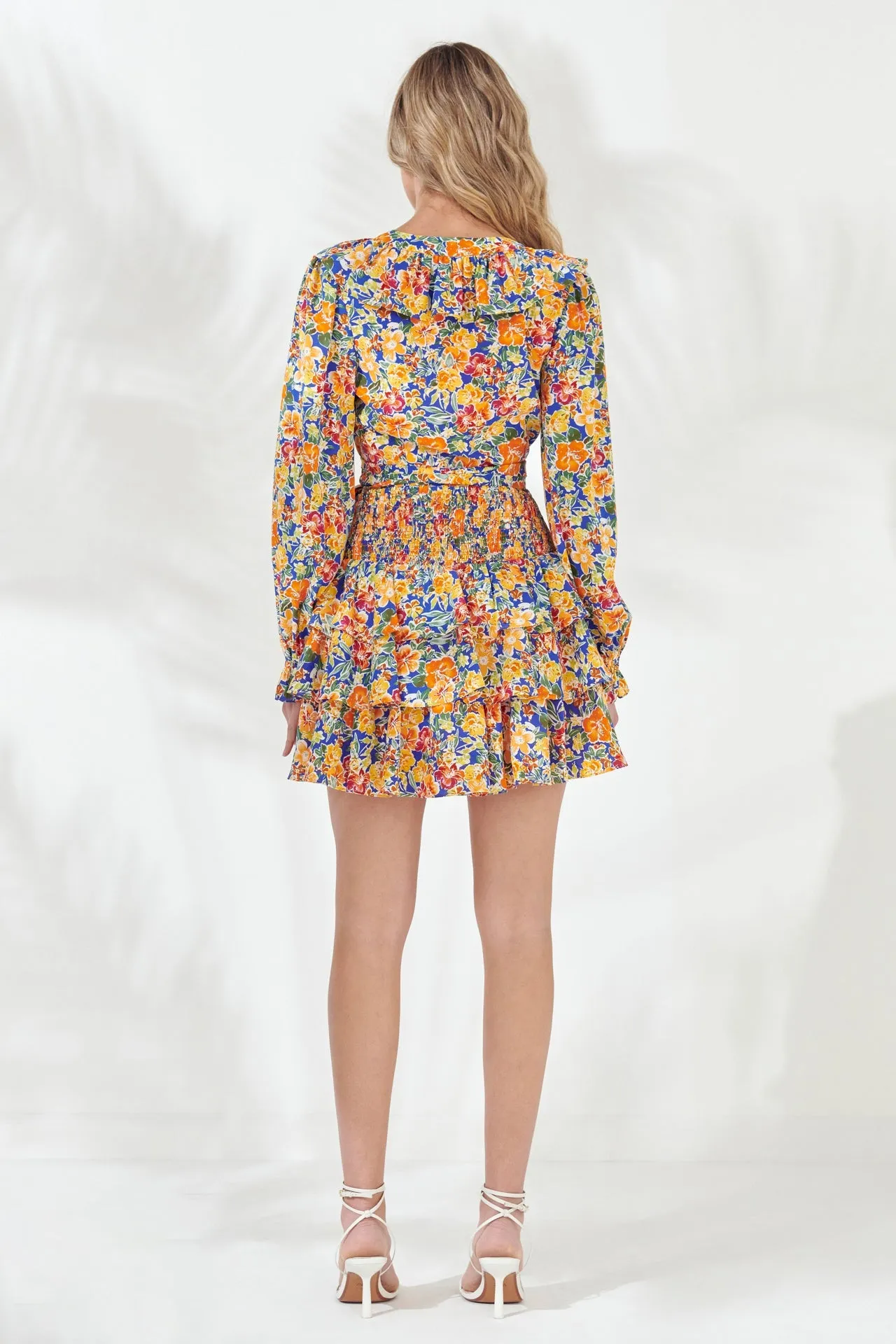 Floral Smocked Tiered Mini Skirt