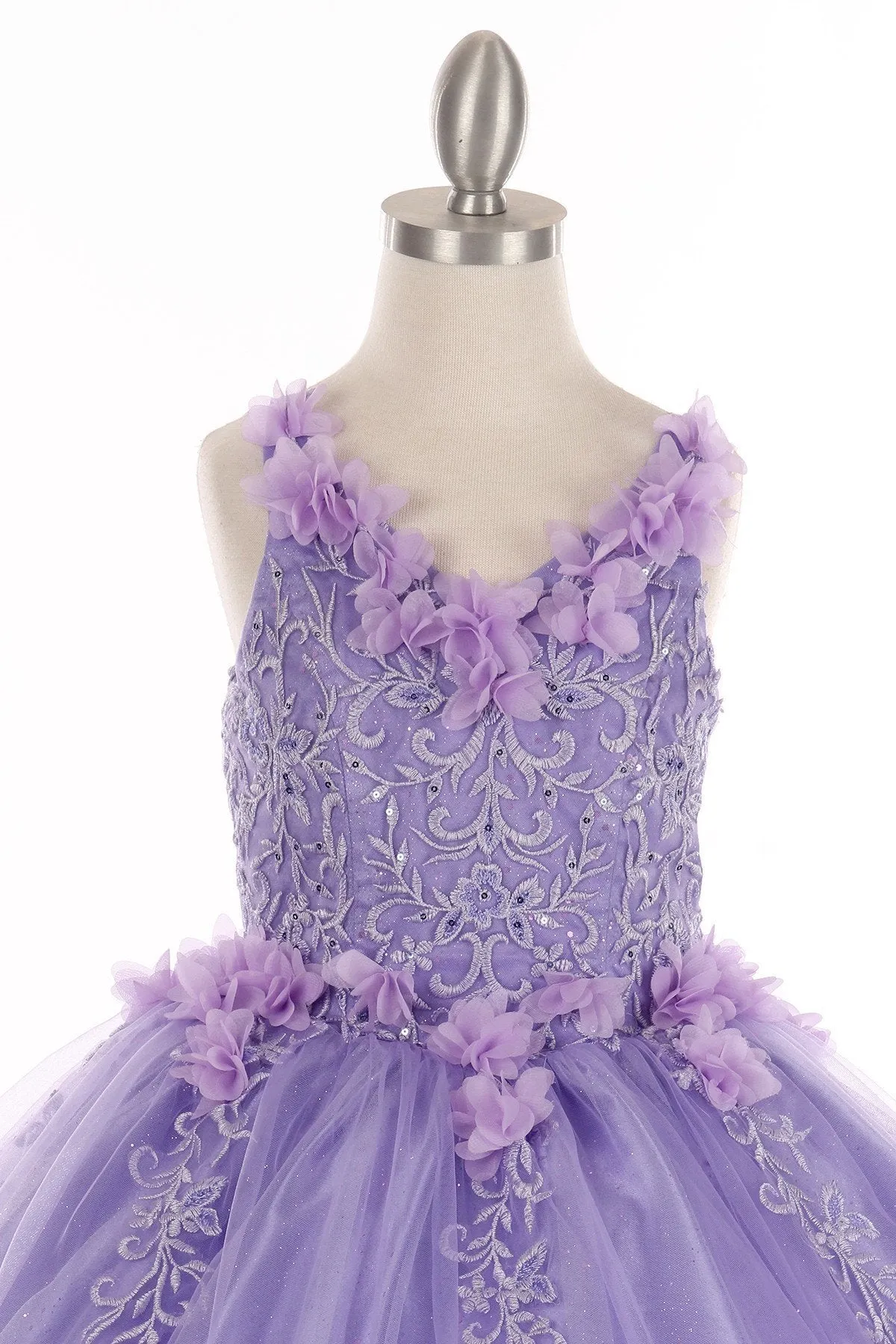 Flower Glitter Tulle Girl Mini Quince by Cinderella Couture USA AS8025