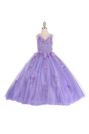 Flower Glitter Tulle Girl Mini Quince by Cinderella Couture USA AS8025
