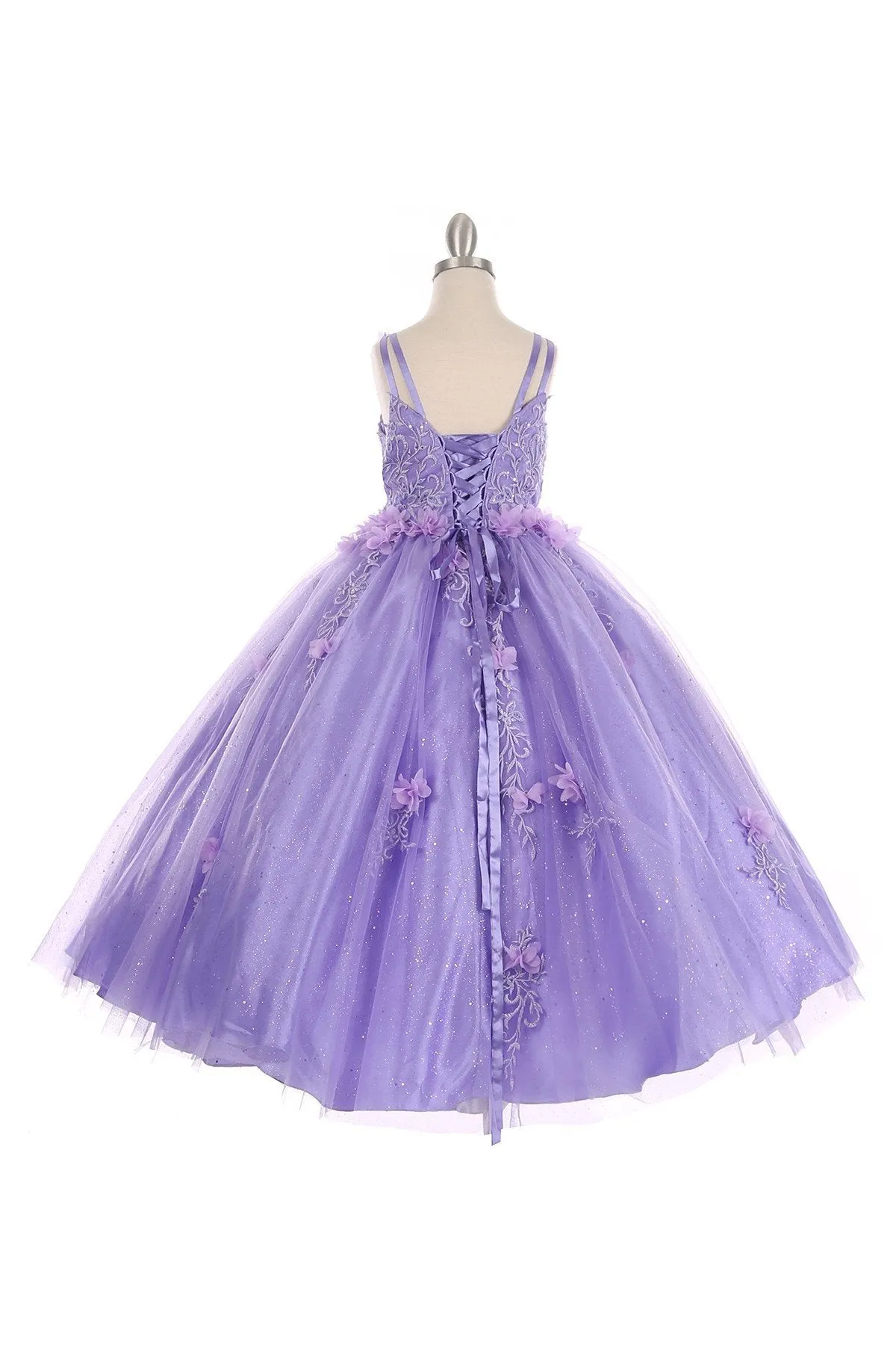 Flower Glitter Tulle Girl Mini Quince by Cinderella Couture USA AS8025