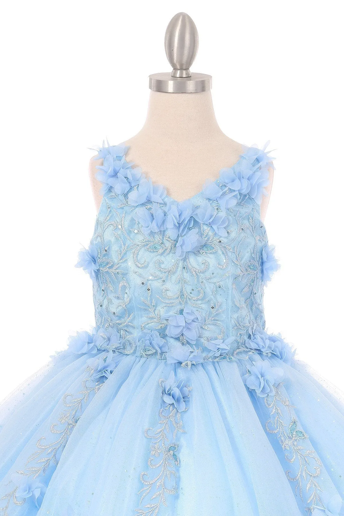 Flower Glitter Tulle Girl Mini Quince by Cinderella Couture USA AS8025