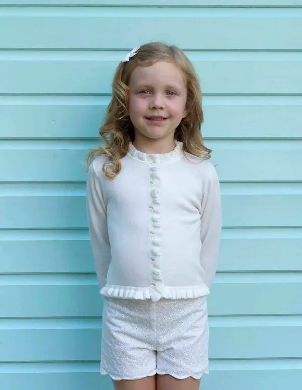 Frill Cardigan - Ivory