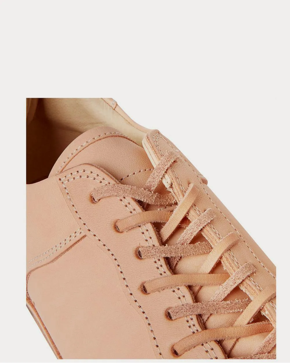 Full-Grain Leather  Ecru low top sneakers