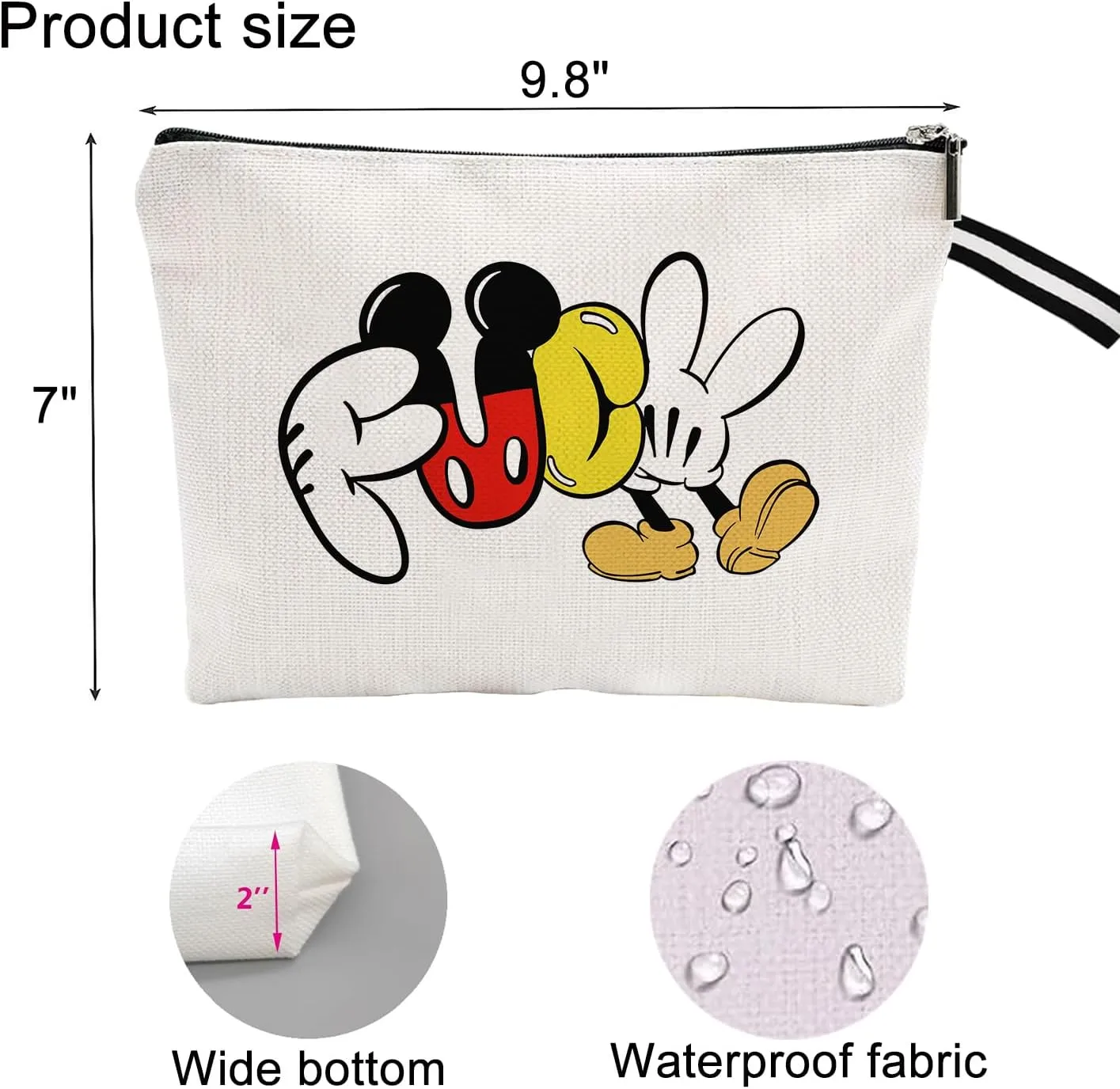 Funny Makeup Bag for Women, Creative Cartoon-Inspired Portable Cosmetic Bag - Unique Design for Every Occasion Minnie Themed Mouse Makeup Bag Mickey Themed Travel Toiletry Bag