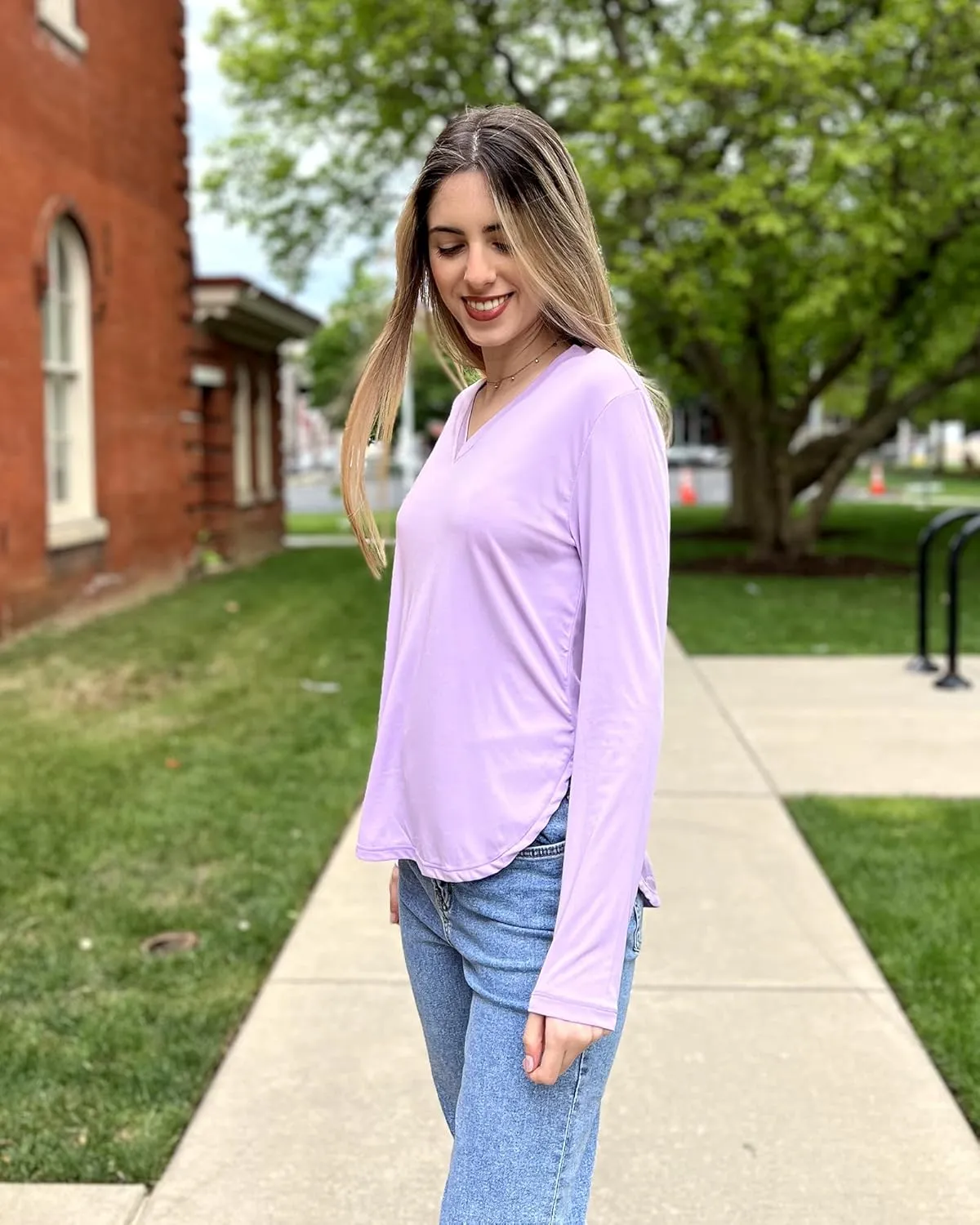 G4Free Long Sleeve Workout Tops for Women Lightweight Athletic Running Shirts UPF 50  UV Protection Sun Shirts