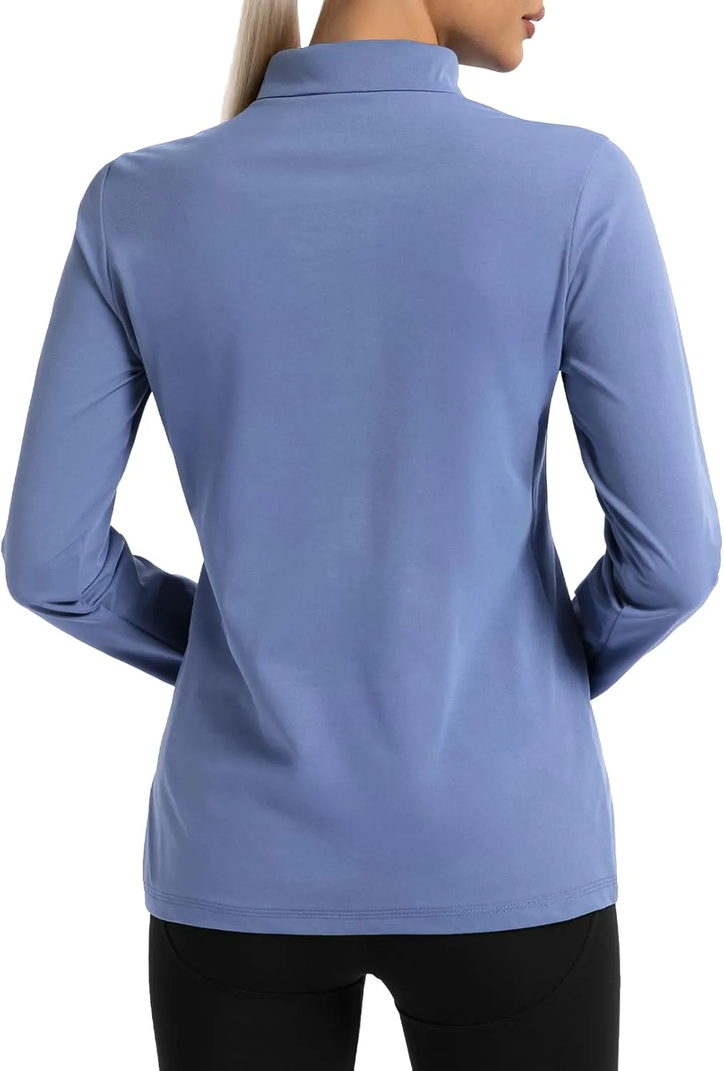 GEMYSE Women's 1/4 Zip Pullover Shirts Long Sleeve Workout Tops Quick Dry Casual Rash Guard Shirts