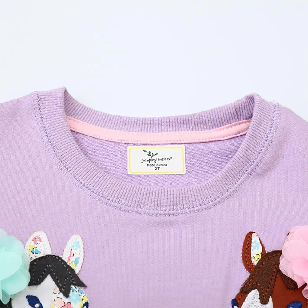 GFQLONG 3PCS Baby Toddler Girl Crewneck Sweatshirt Long Sleeve T-Shirt Pullover Top Fall Winter Clothes Loose Outfits