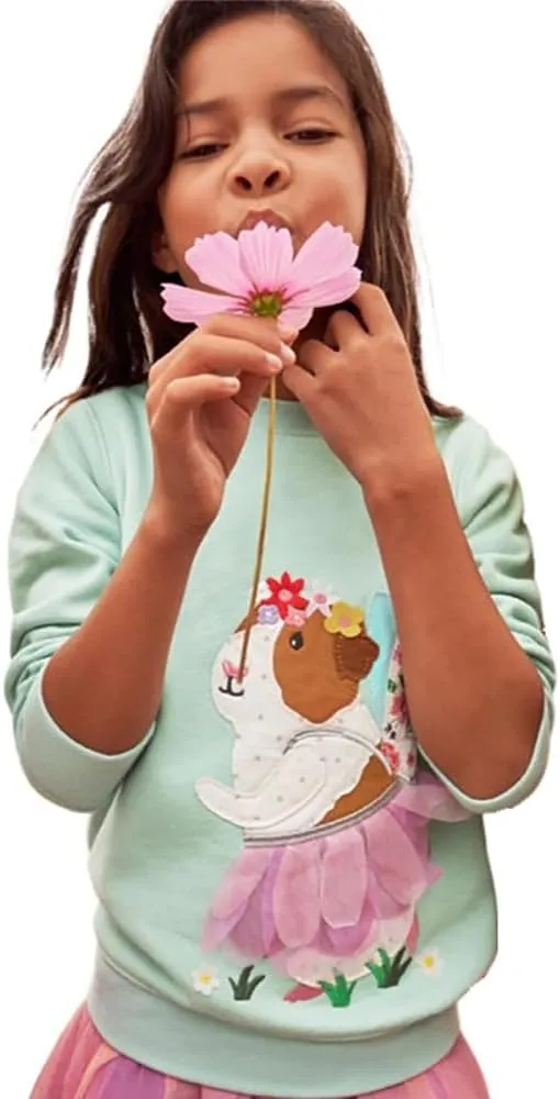 GFQLONG 3PCS Baby Toddler Girl Crewneck Sweatshirt Long Sleeve T-Shirt Pullover Top Fall Winter Clothes Loose Outfits
