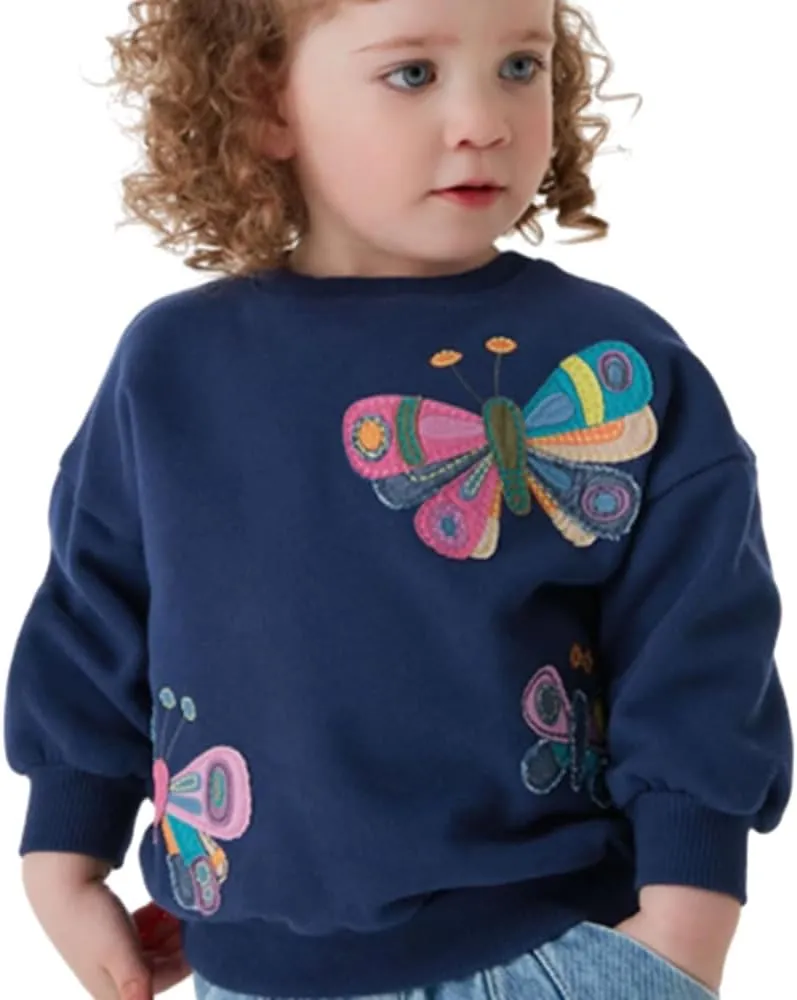 GFQLONG 3PCS Baby Toddler Girl Crewneck Sweatshirt Long Sleeve T-Shirt Pullover Top Fall Winter Clothes Loose Outfits