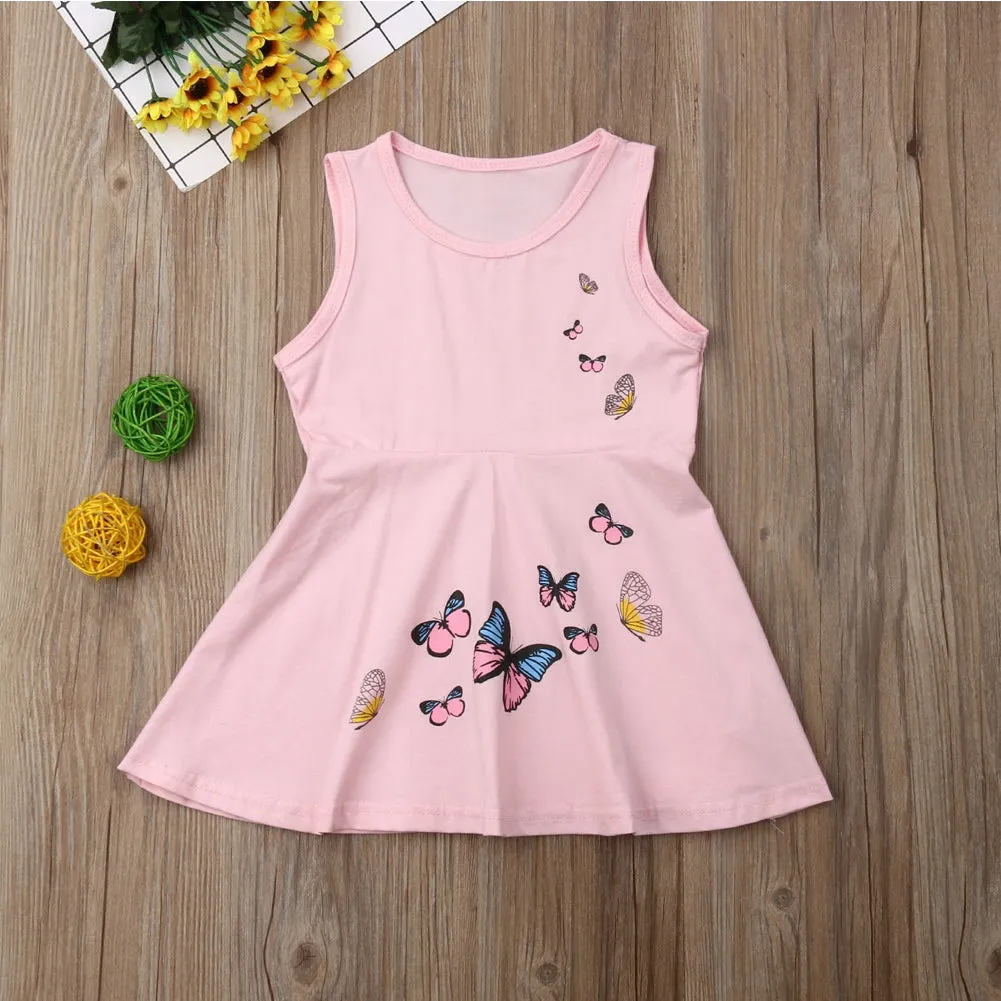 Girls Butterfly Print Comfort Dress