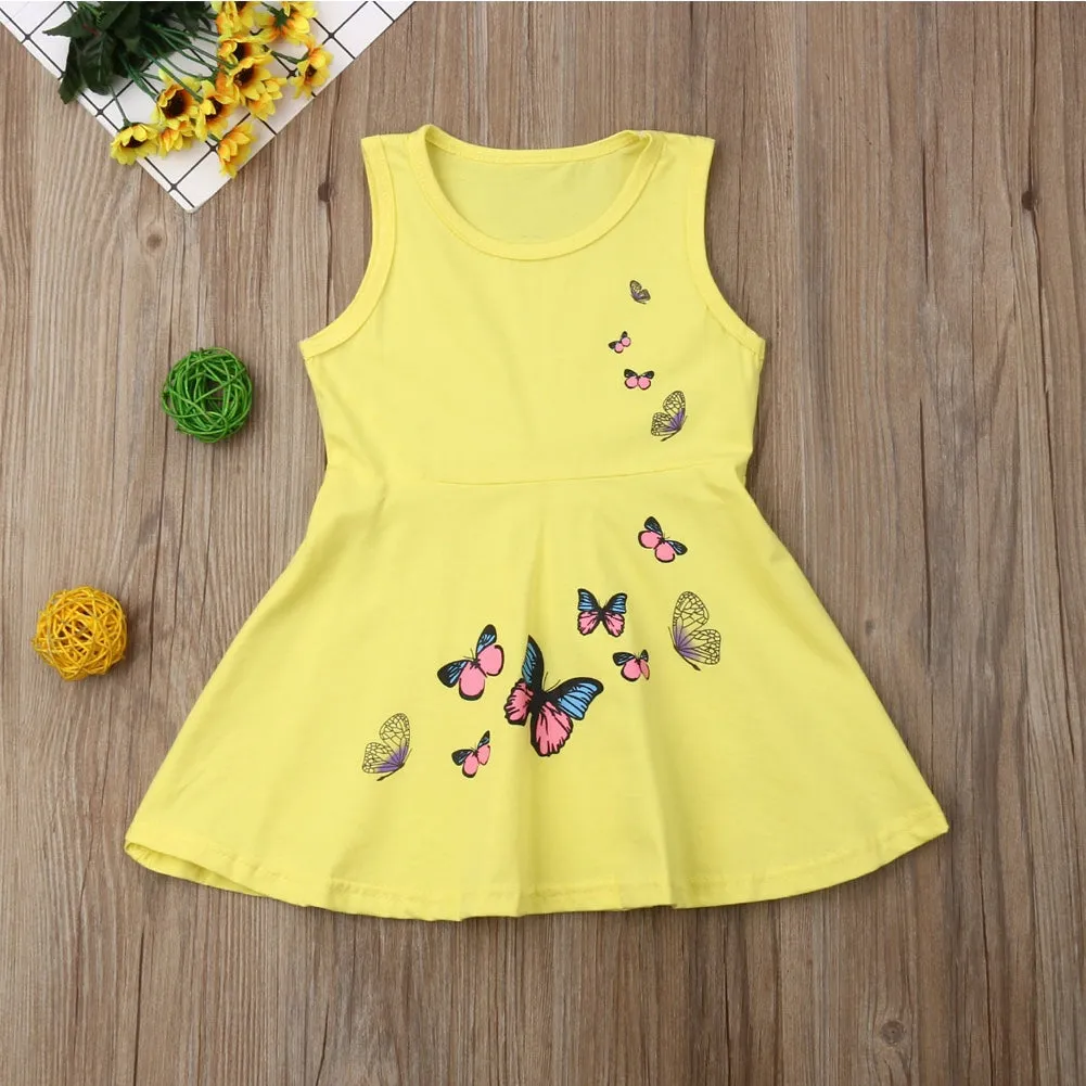 Girls Butterfly Print Comfort Dress