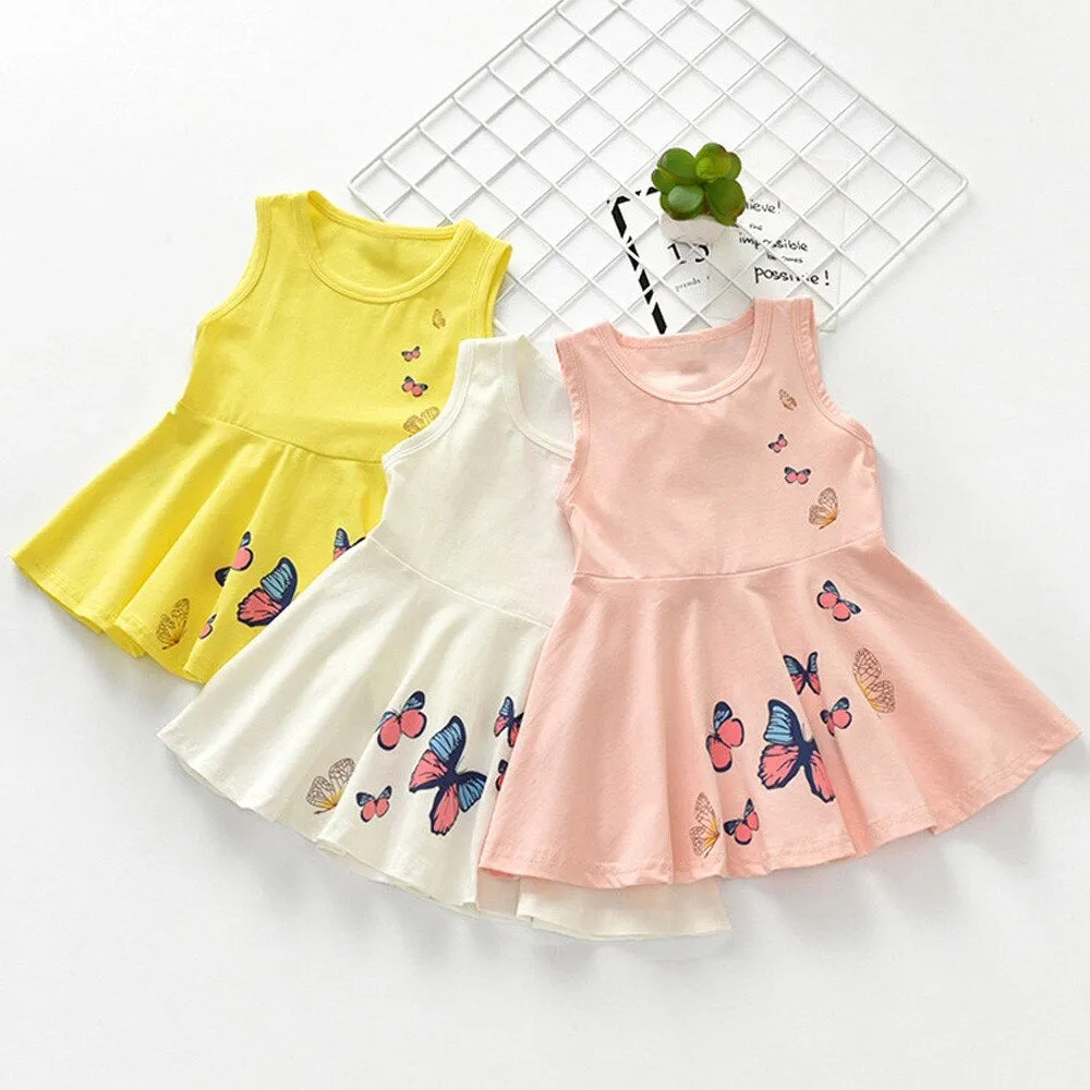Girls Butterfly Print Comfort Dress