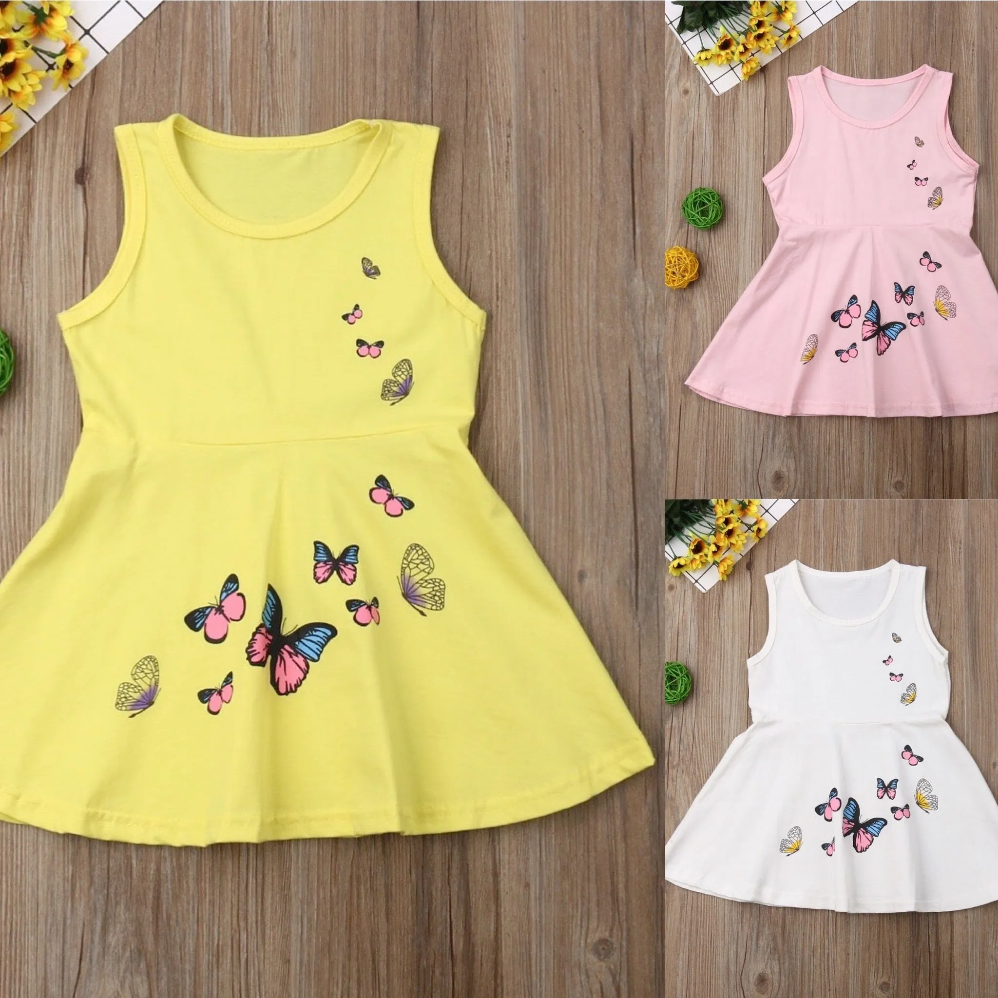 Girls Butterfly Print Comfort Dress