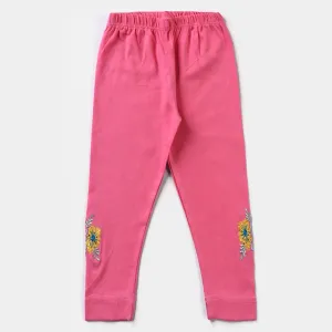 Girls Lycra Jersey Tights Butterfly-Hot Pink