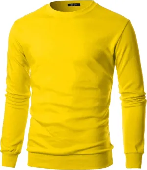 GIVON Men's Crewneck Sweatshirt, Lightweight, Basic Pullover Lounge Tops