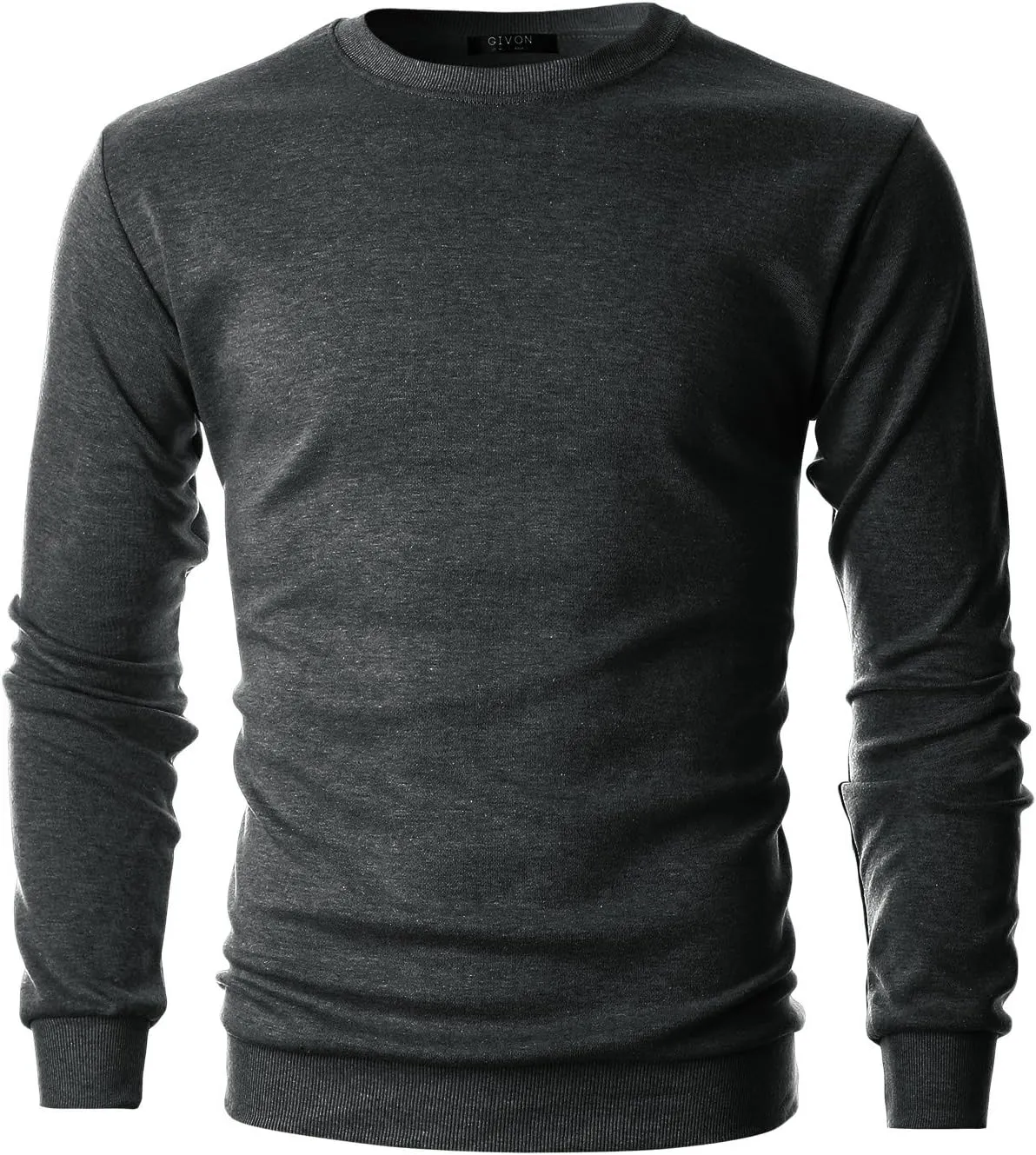 GIVON Men's Crewneck Sweatshirt, Lightweight, Basic Pullover Lounge Tops
