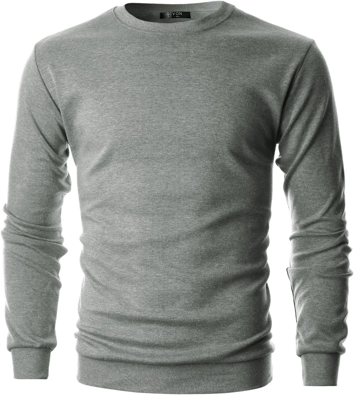 GIVON Men's Crewneck Sweatshirt, Lightweight, Basic Pullover Lounge Tops