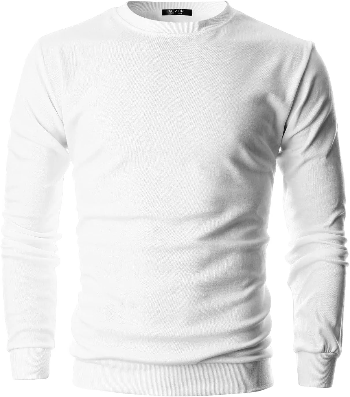 GIVON Men's Crewneck Sweatshirt, Lightweight, Basic Pullover Lounge Tops