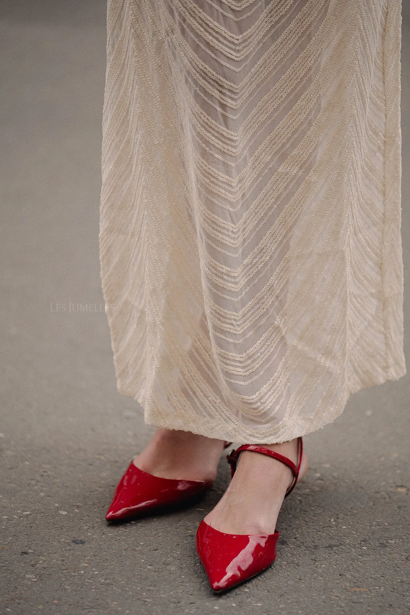 GliraGZ HW long skirt butter yellow sequins