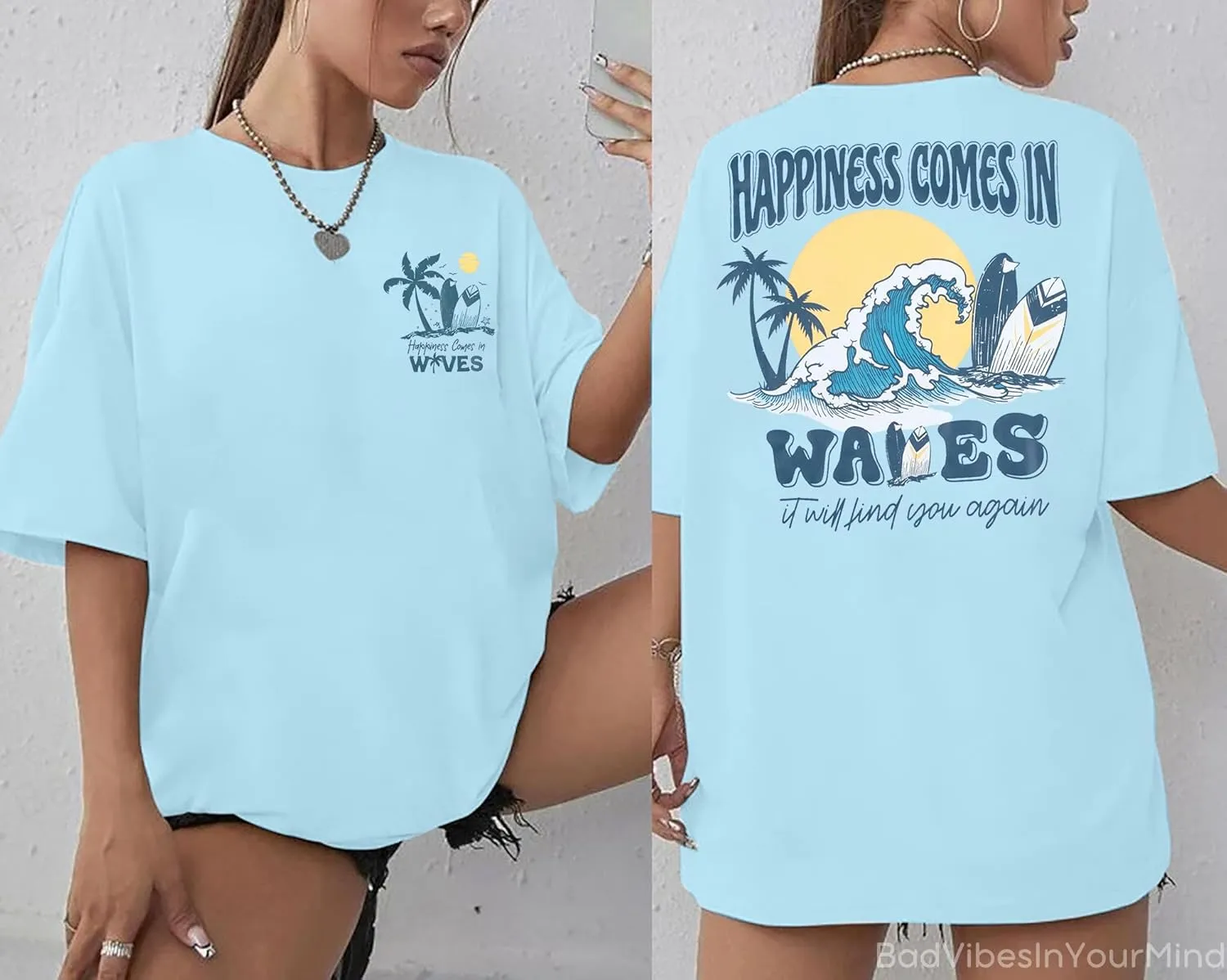 Graphic Tees Women Oversized T-Shirts: Summer Hawaiian Beach Tops Shirts Hawaii Tropical Beachy Short Sleeve Outfit