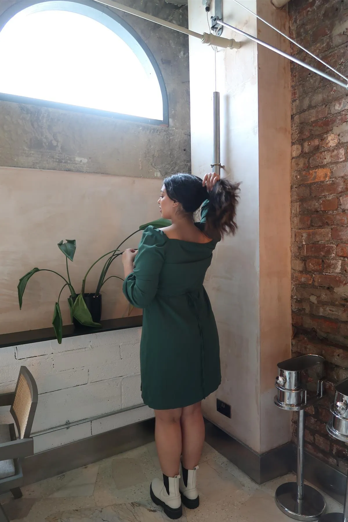 Green Midi-Party dress