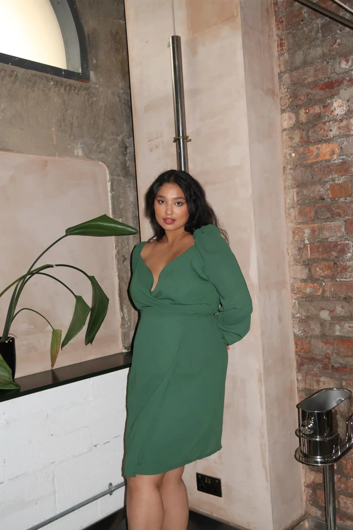 Green Midi-Party dress