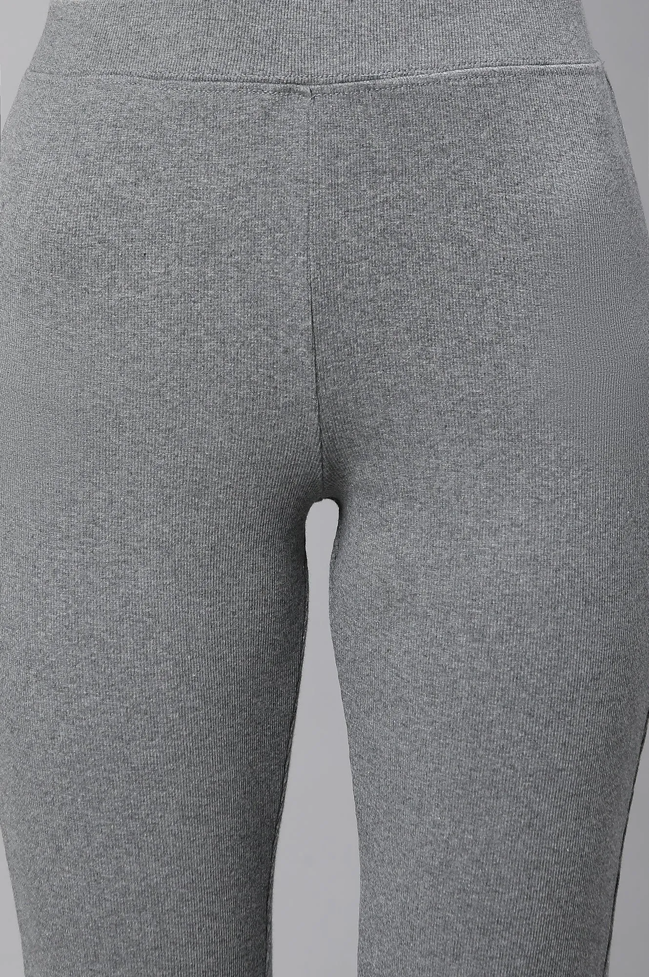Grey Boot-Cut Flared Pants