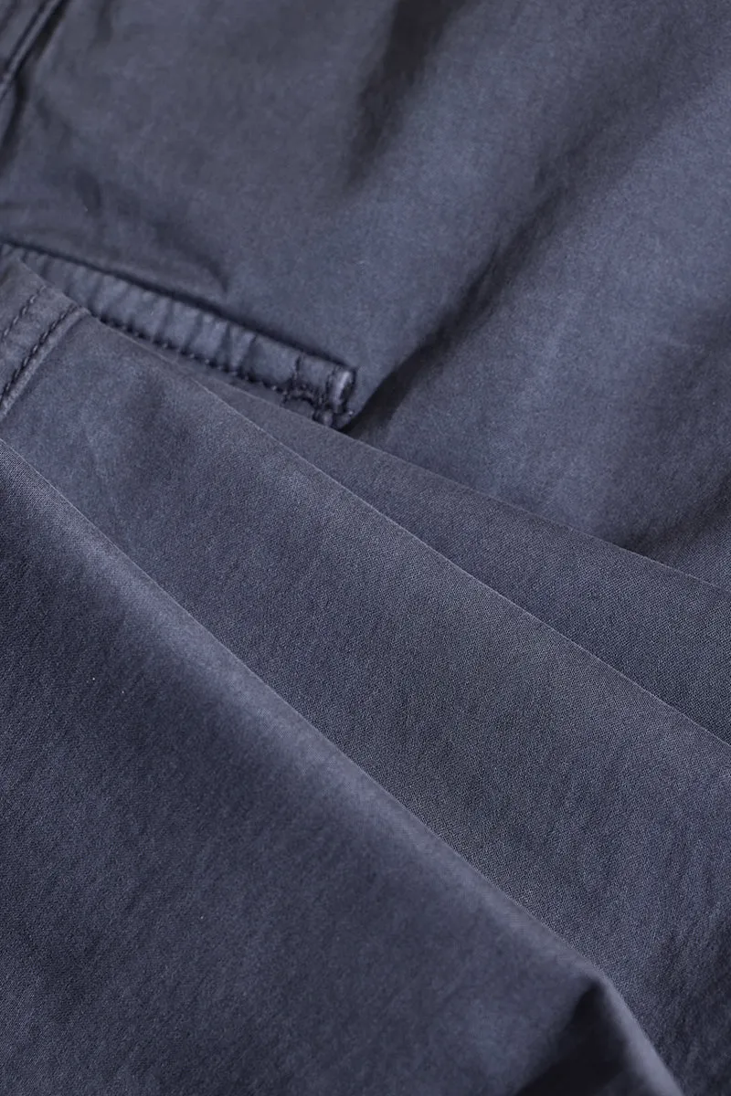 Greyish Blue Relaxed Fit Cargo Pants