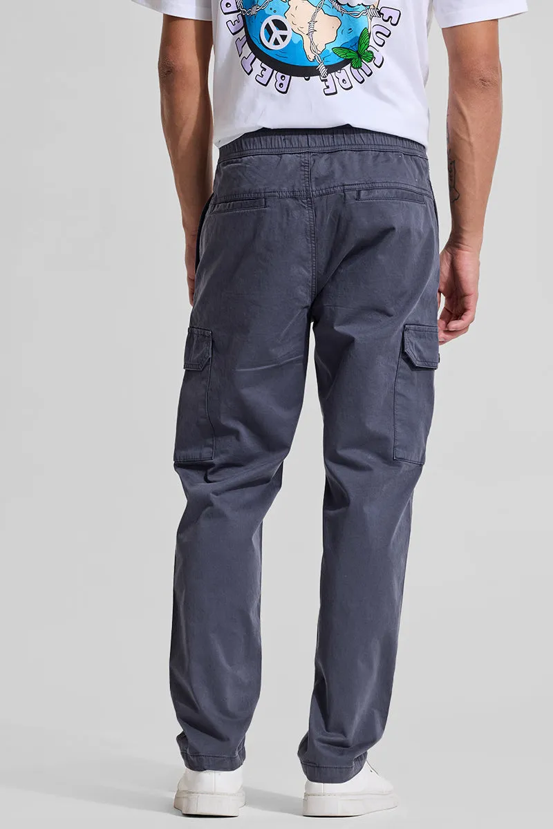 Greyish Blue Relaxed Fit Cargo Pants