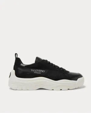 Gumboy Suede-Trimmed Leather  Black low top sneakers