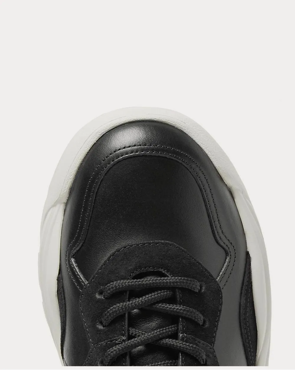 Gumboy Suede-Trimmed Leather  Black low top sneakers