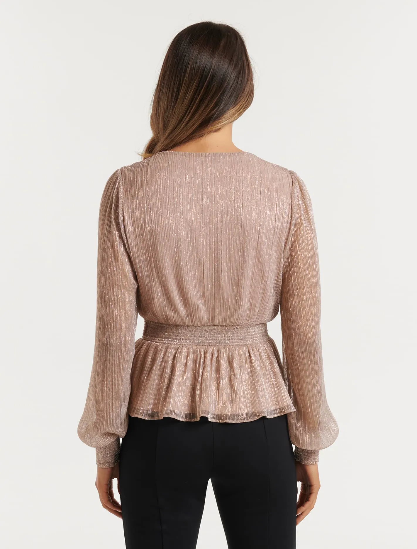 Hailey Plisse Wrap Top