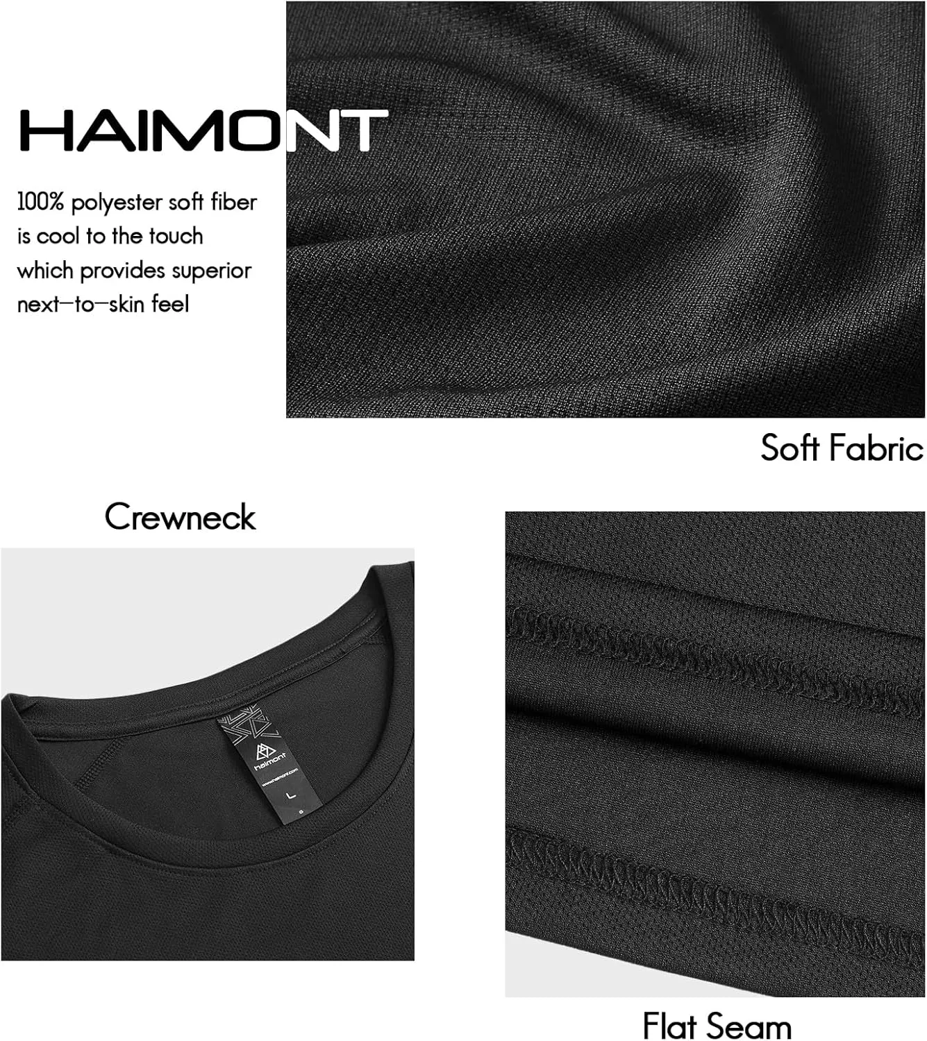 Haimont Men's Dry Fit Athletic Shirts for Running Workout Moisture Wicking Quick Dry Outdoor Short Sleeve T-Shirts