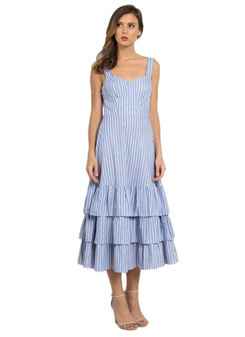 Hamptons Tiered Summer Dress (Powder Blue)