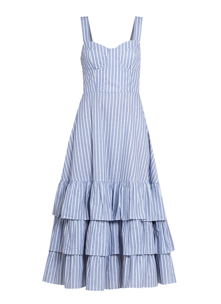 Hamptons Tiered Summer Dress (Powder Blue)